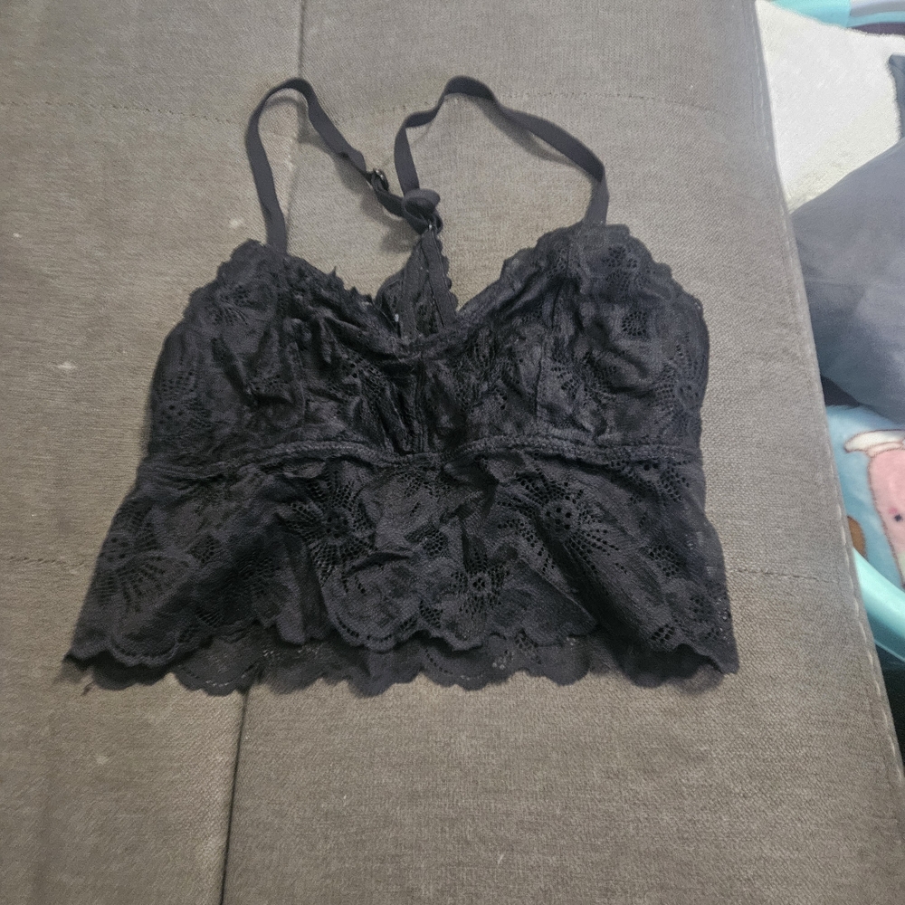 Black Lace Bralette Crop Top